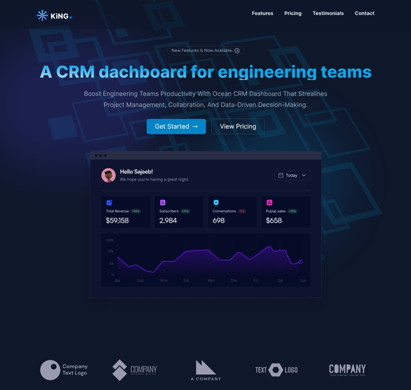 Screenshot of Ocean CRM - Enterprise Sales Automation Platform project